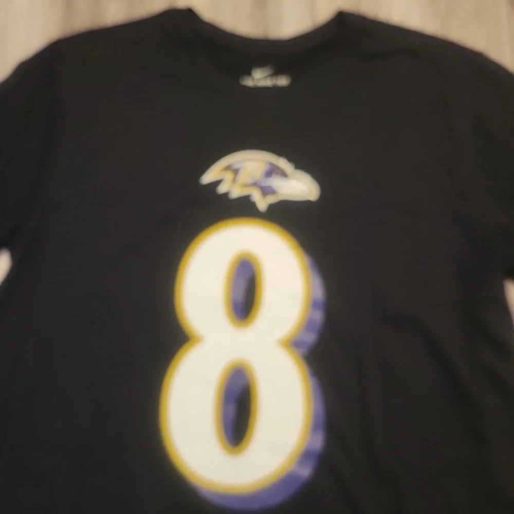 NFL Baltimore Ravens Jackson #8 T-Shirt Men's Large Black Nike Dri-Fit  NEW